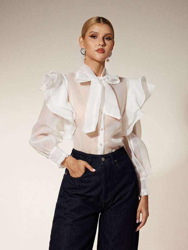 Eiko Bow Ruffle Shirt