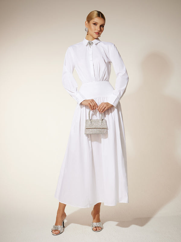 Eilert Collar Ruched Shirt Dress