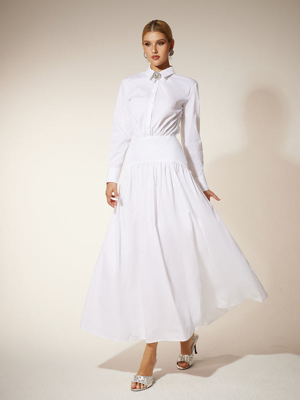 Eilert Collar Ruched Shirt Dress