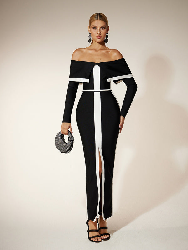 Eindride Off Shoulder Split Bandage Dress