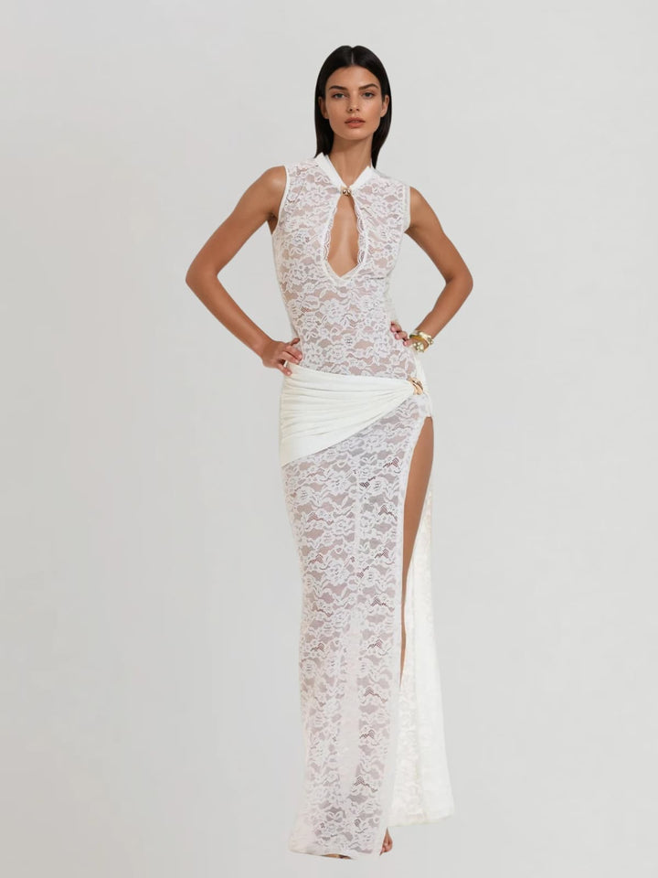 nsr sleeveless guipure lace maxi dress Sleeveless Guipure Lace Maxi Dress (Women)