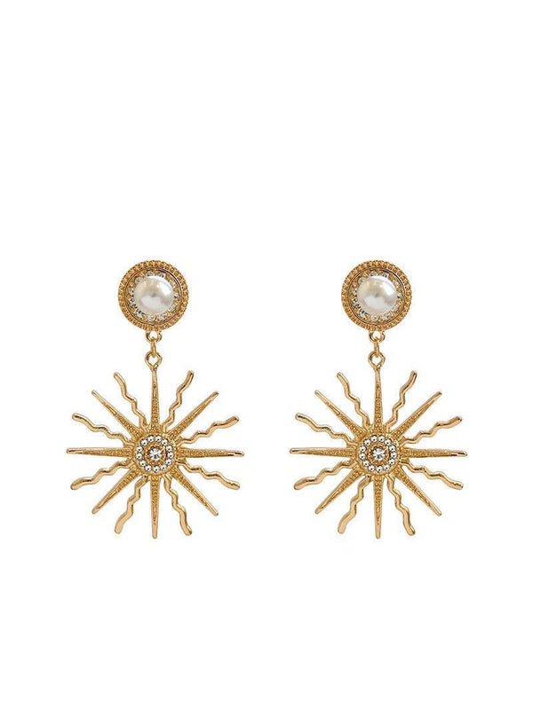 Evelina Pearl Sun Earrings - Mew Mews