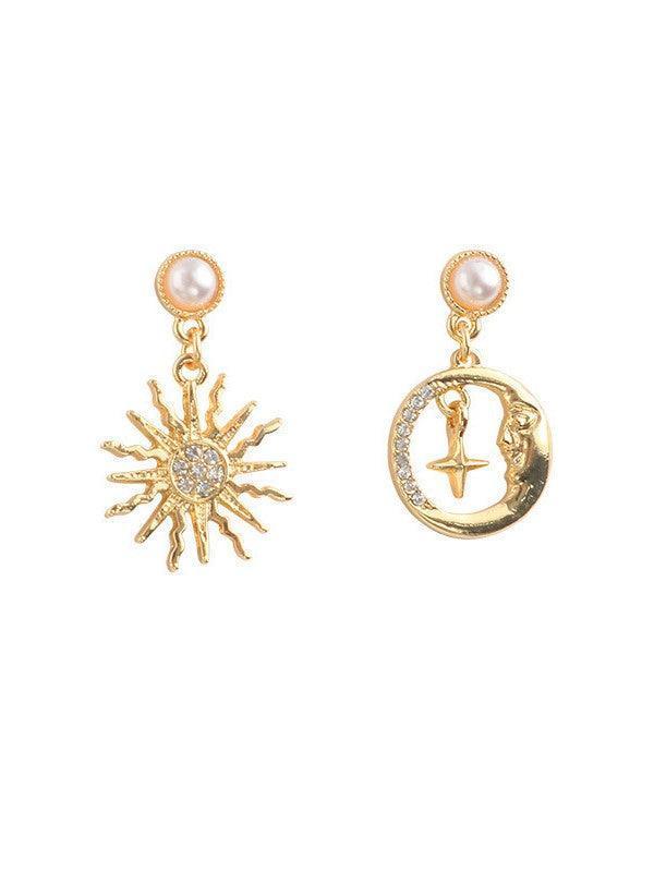 Evelina Pearl Sun Earrings - Mew Mews