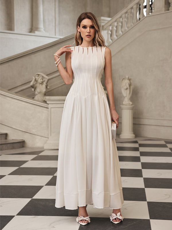 Faelthis Sleeveless Pleat Maxi Dress