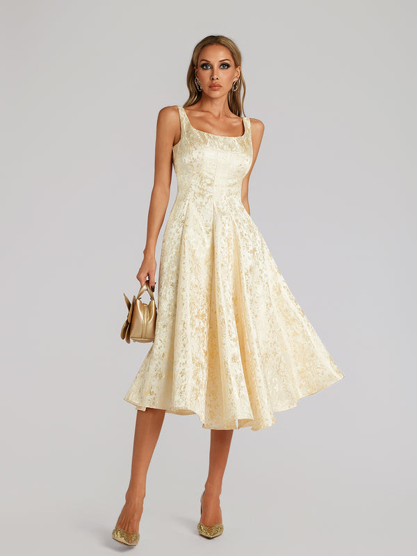 Farhod Sleeveless Flare Midi Dress