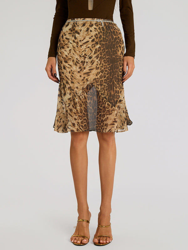 Farideh Leopard Skirt
