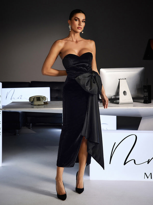 Feriha Strapless Bow Maxi Dress