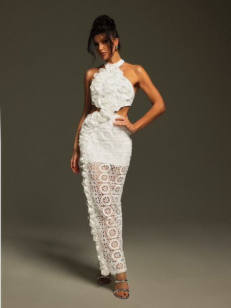 Festus Halterneck Cutout Bandage Maxi Dress – Mew Mews