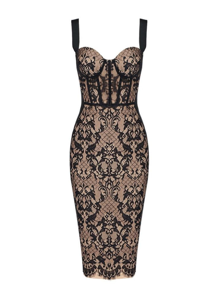 Finbar Patchwork Lace Bandage Dress - Mew Mews