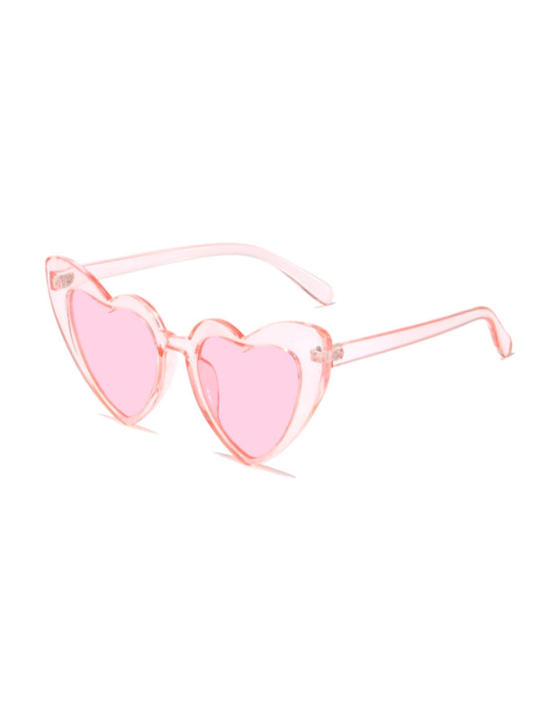 Flavia Clear Heart Glasses In Pink