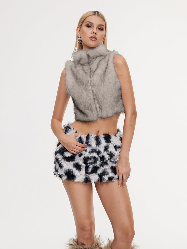Flectra Faux Fur Crop Top