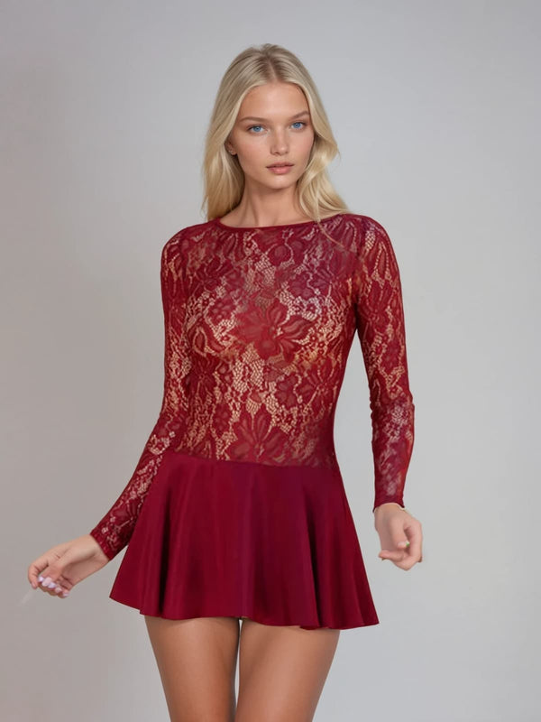 Frostelle Lace Satin Mini Dress