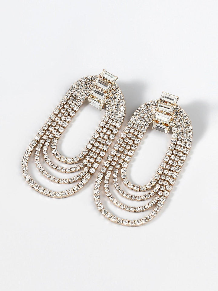 Geneva Diamante Arch Earrings - Mew Mews