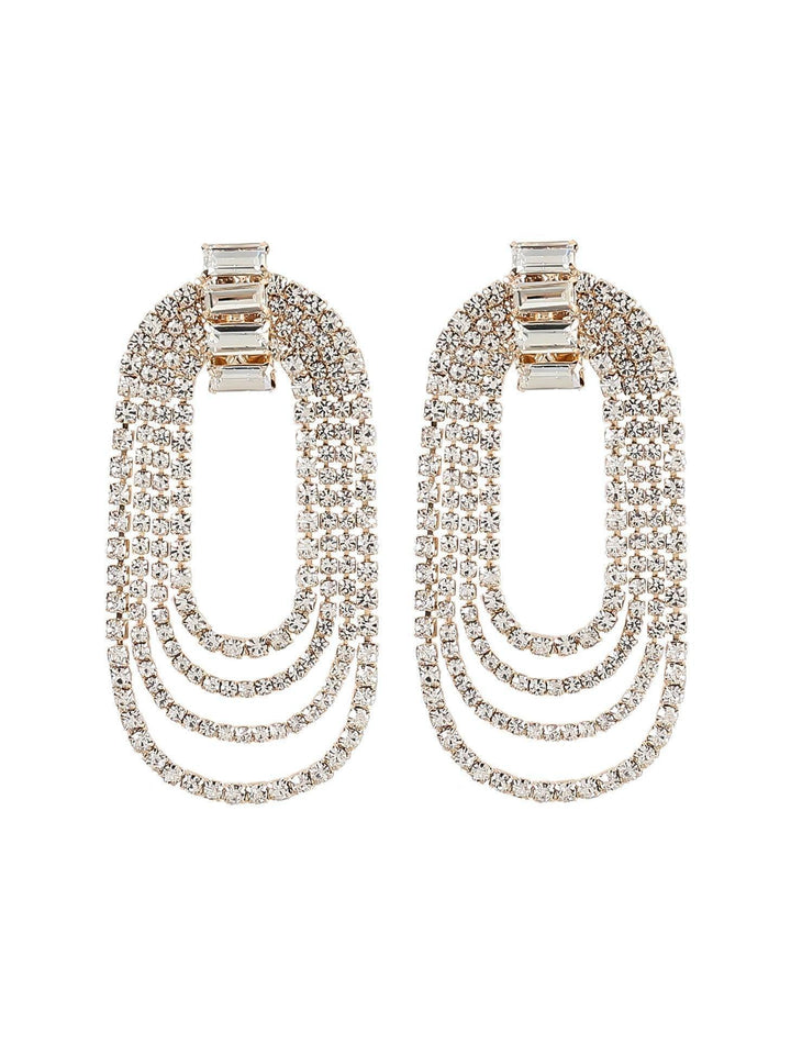 Geneva Diamante Arch Earrings - Mew Mews