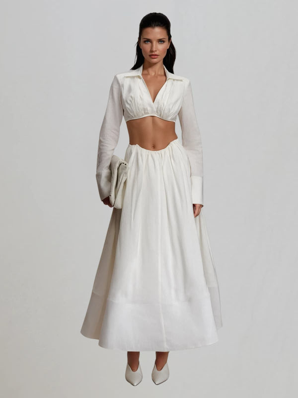 Graviton V Neck Skirt Set