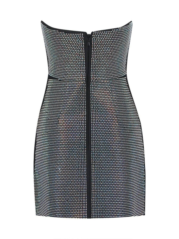 Griselda Strapless Rhinestone Bandage Dress - Mew Mews Fashion