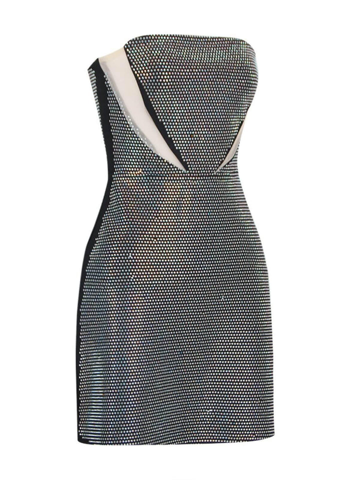 Griselda Strapless Rhinestone Bandage Dress - Mew Mews Fashion