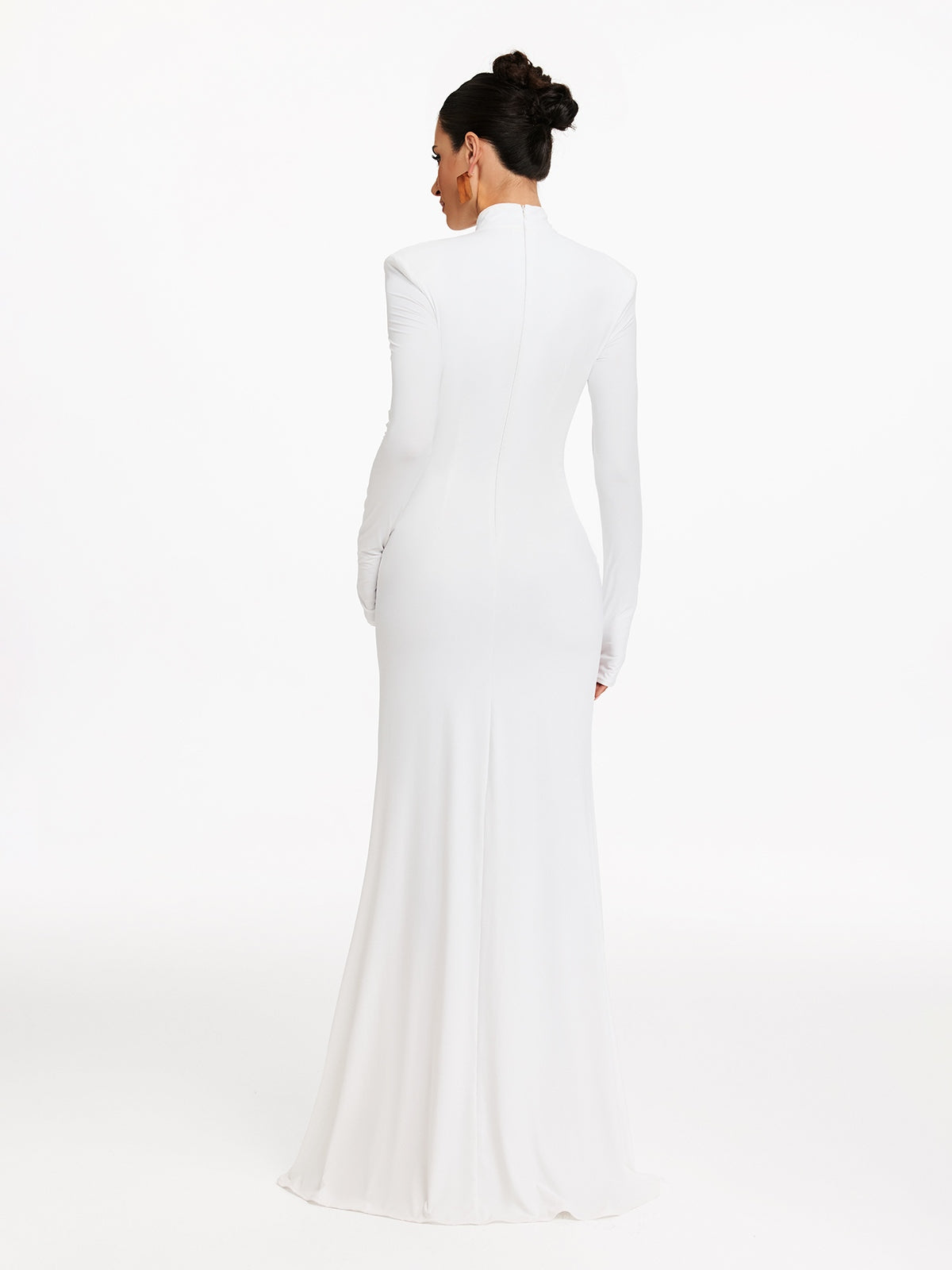 high neck cut out maxi dress Mew Mews Havelock High Neck Cutout Split Maxi Dress