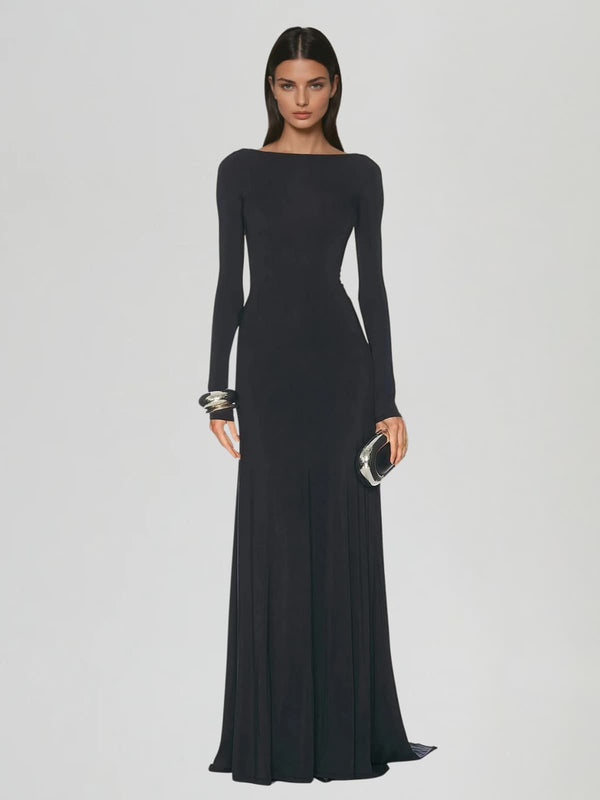 Heliodor Backless Draped Maxi Dress