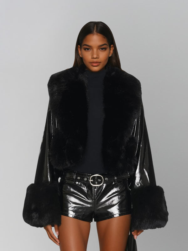 Hiberon Long Sleeve Fur Coat