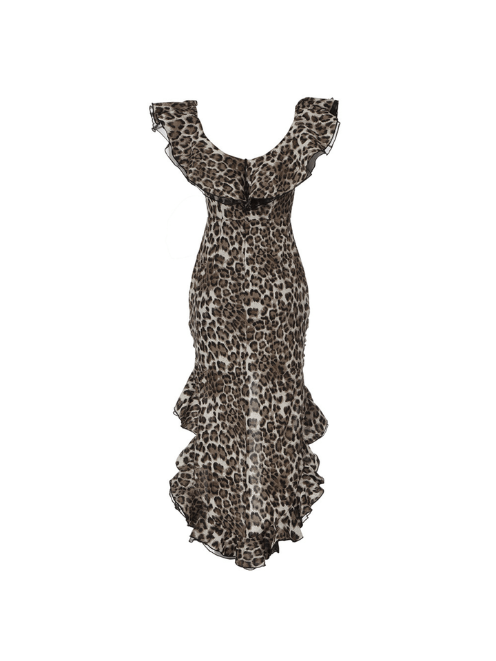 Ike Off Shoulder Leopard Print Dress - Mew Mews