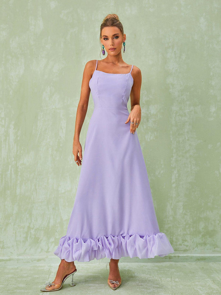 Ilsa Spaghetti Maxi Dress In Violet - Mew Mews