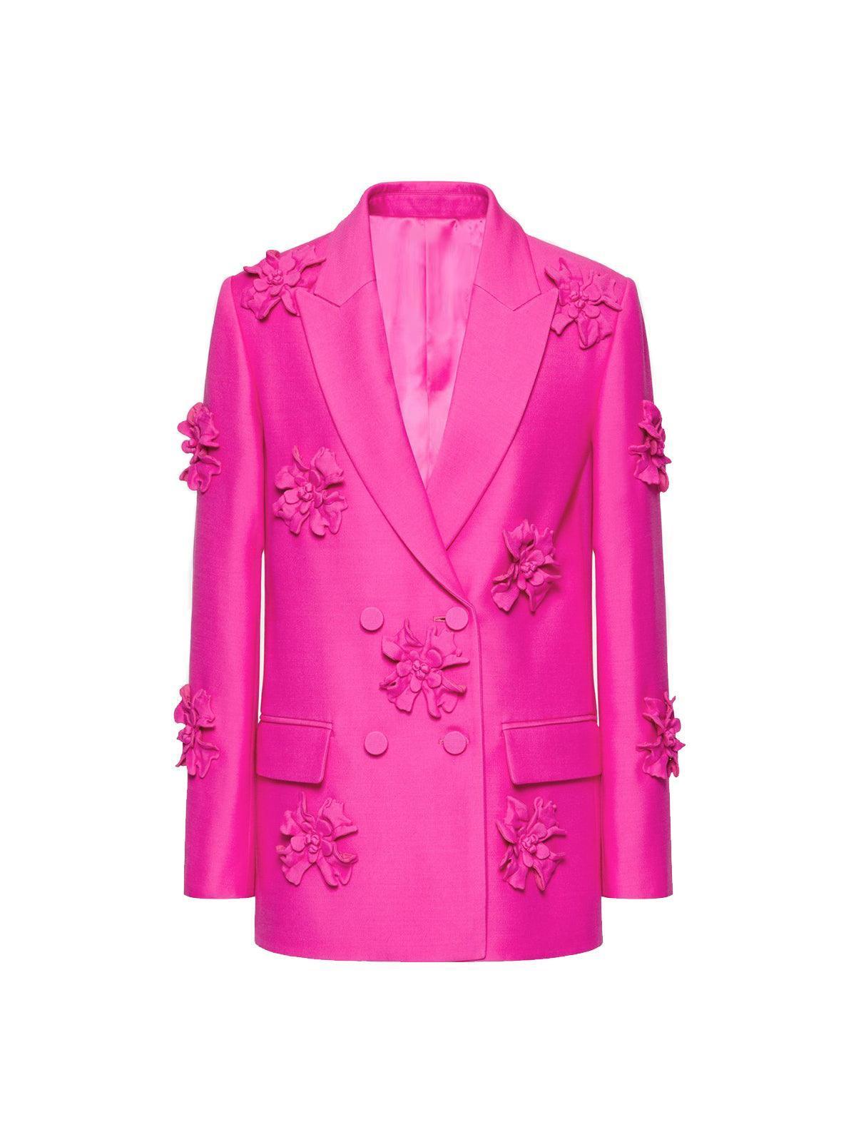 Indiana Floral Embellished Blazer Set In Hot Pink – Mew Mews