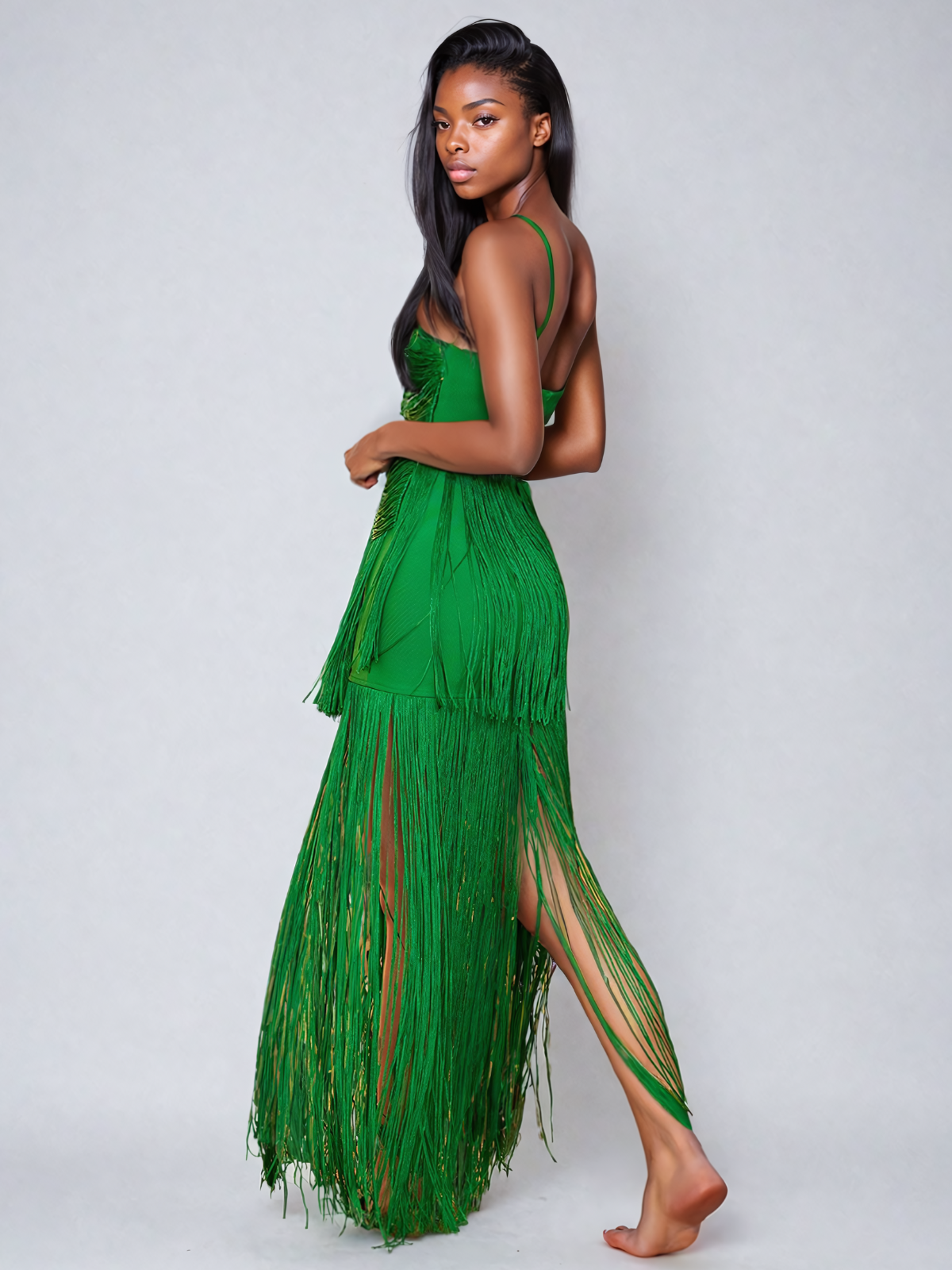 Izumi Fringe Bandage Maxi Dress – Mew Mews
