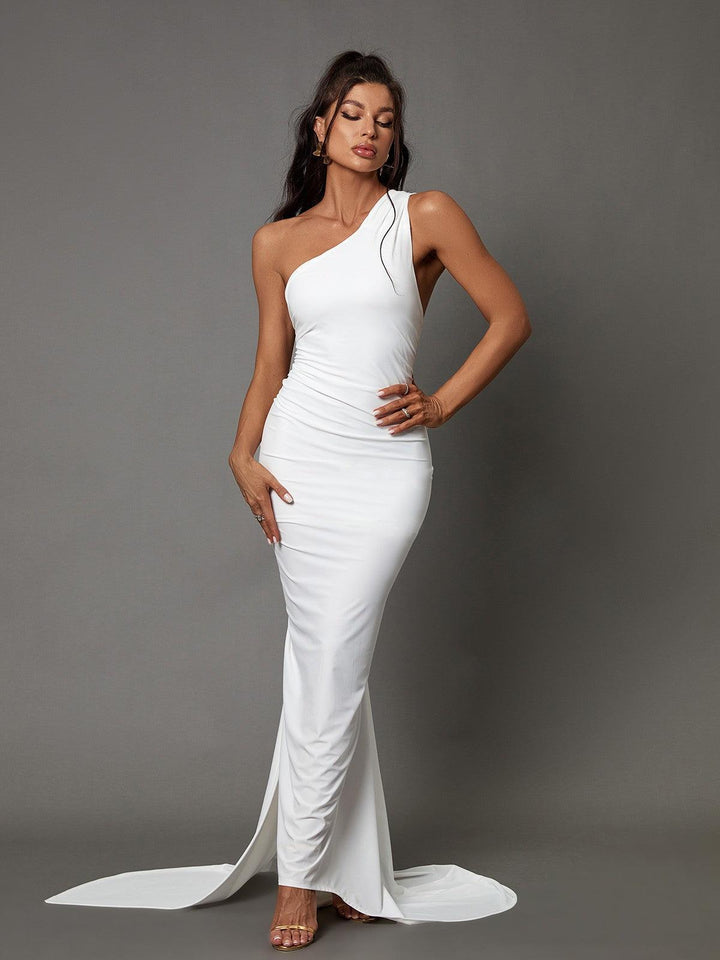 Jade Backless Maxi Dress In White - Mew Mews Fashion