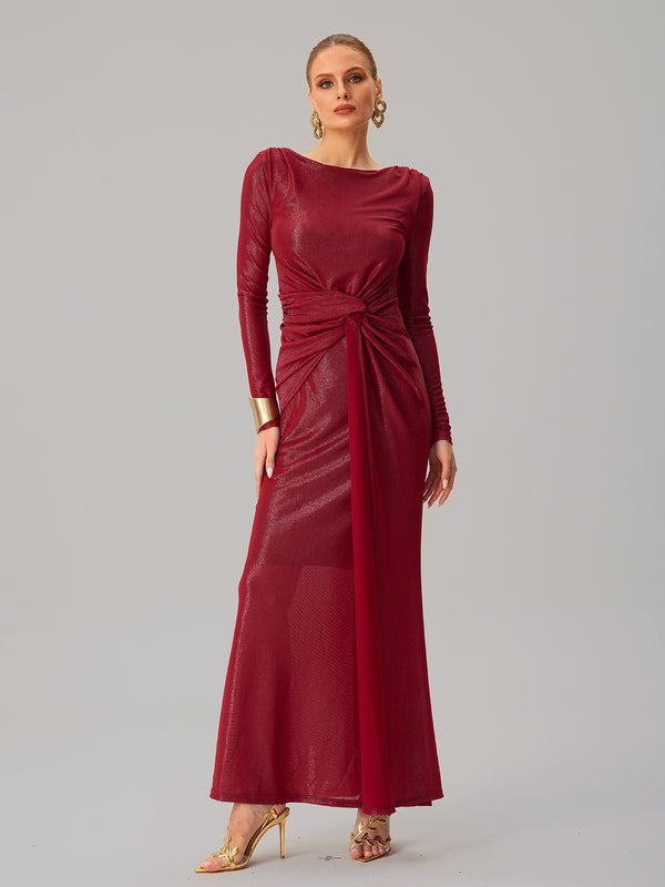 Jagmara Long Sleeve Twisted Maxi Dress