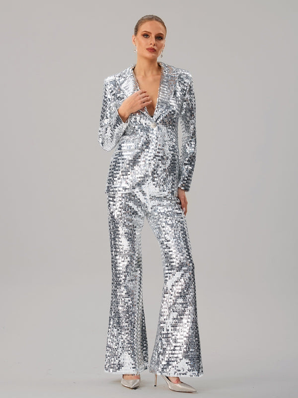 Jagrata Long Sleeve Sequin Pants Set