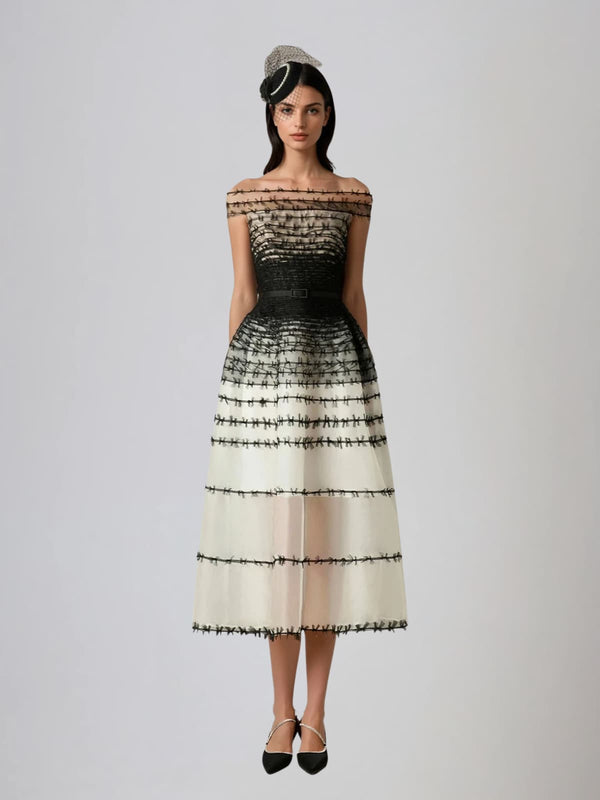 Joltron Ombre Off Shoulder Maxi Dress