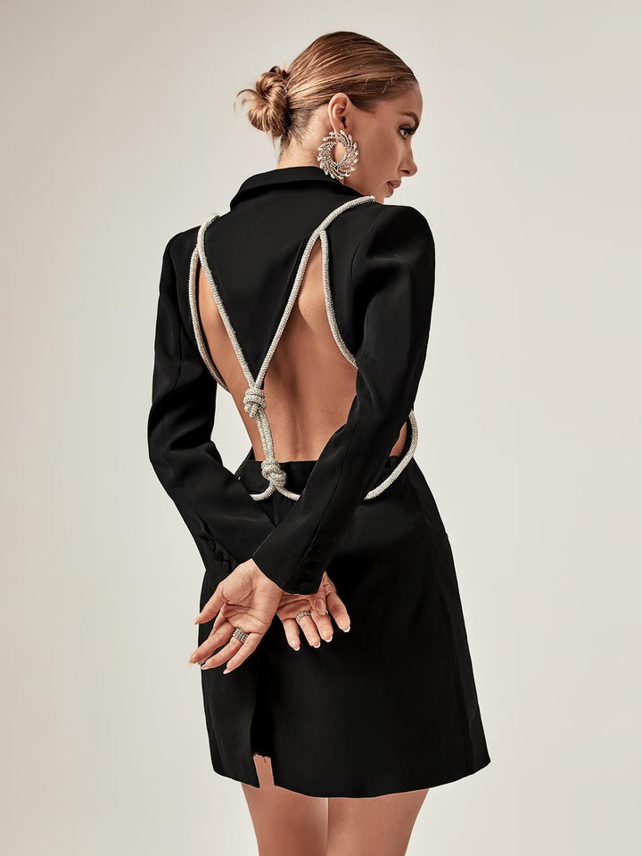 Juno Plunge Backless Blazer Dress - Mew Mews