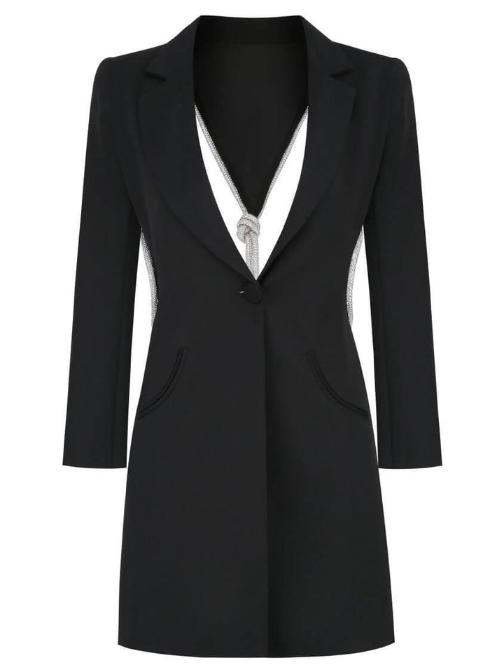 Juno Plunge Backless Blazer Dress - Mew Mews