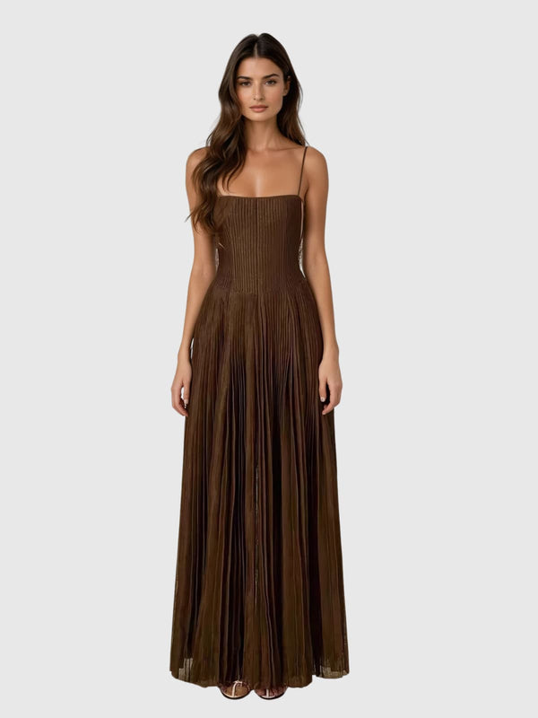 Kabira Spaghetti Pleat Maxi Dress
