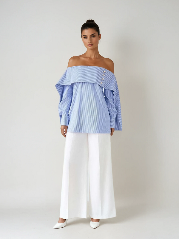 Kainoa Off Shoulder Stripe Shirt