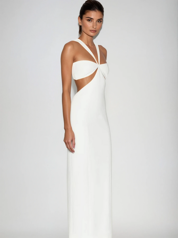 Kaleb Halterneck Cutout Bandage Maxi Dress
