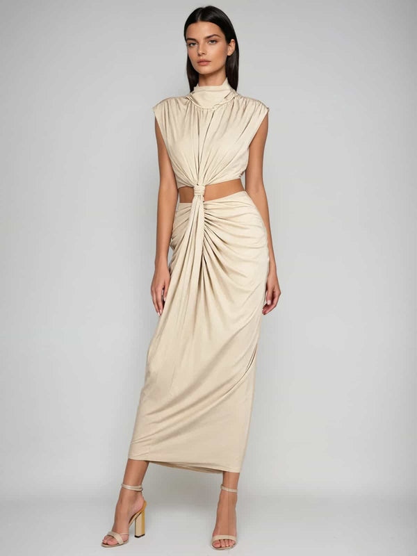 Kaliedra High Neck Cutout Maxi Dress
