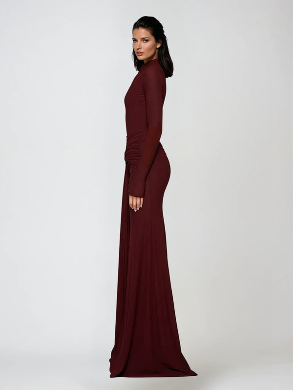 Kashton Long Sleeve Tie Up Maxi Dress