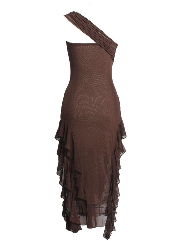 Kassiani Asymmetric See Through Ruffle Dress - Mew Mews