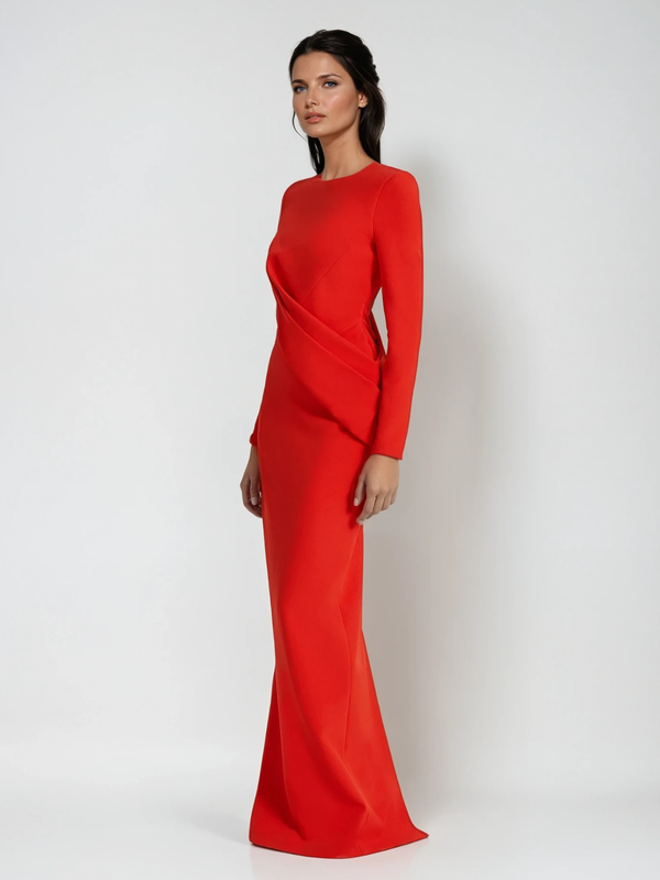 Kineticora Long Sleeve Split Maxi Dress