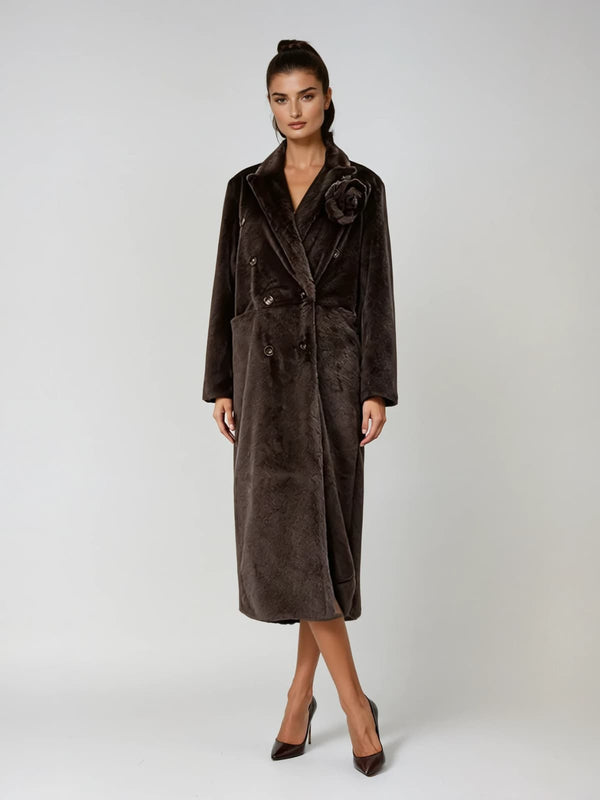 Krameron Folded Collar Flower Coat