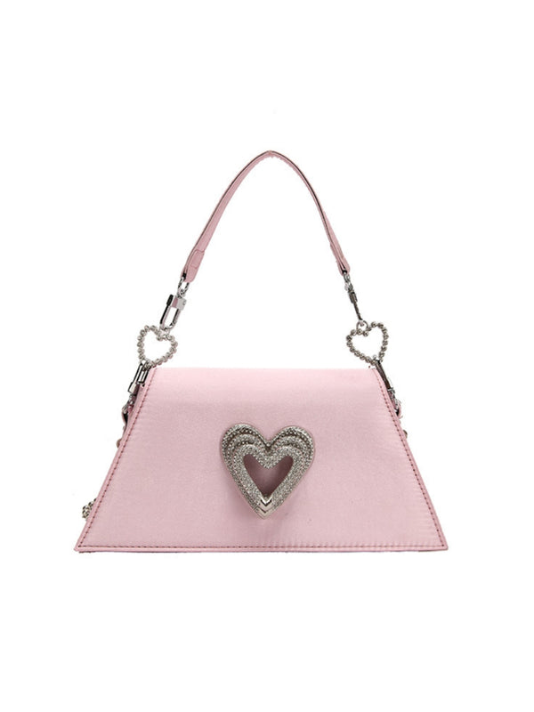 Lakelyn Crystal Heart Pink Kelly Bag
