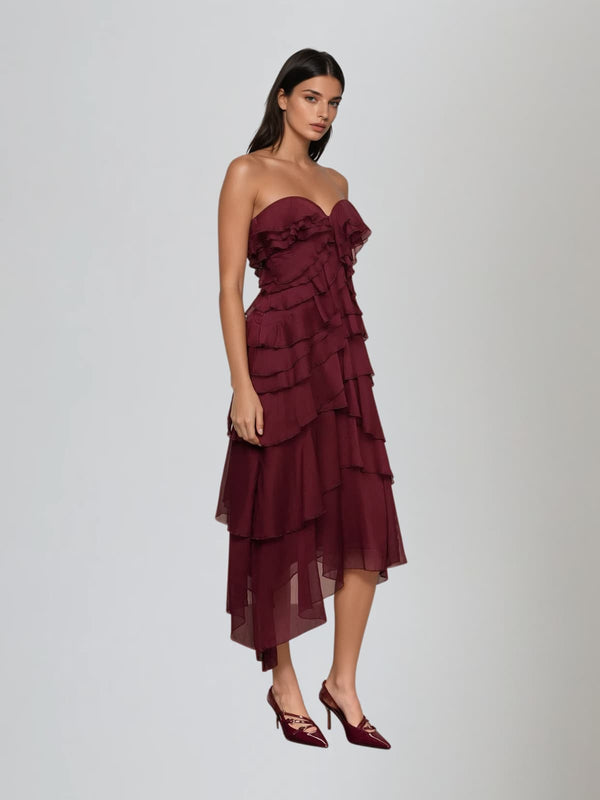 Laran Ruffle Tiered Midi Dress