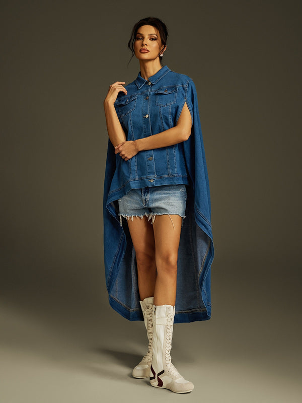 Laranya Cape Deconstruct Denim Jacket