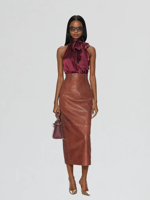 Larry Halterneck Satin Top