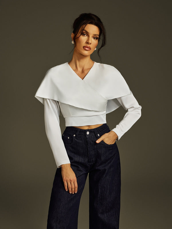 Latanya Long Sleeve Collar Top