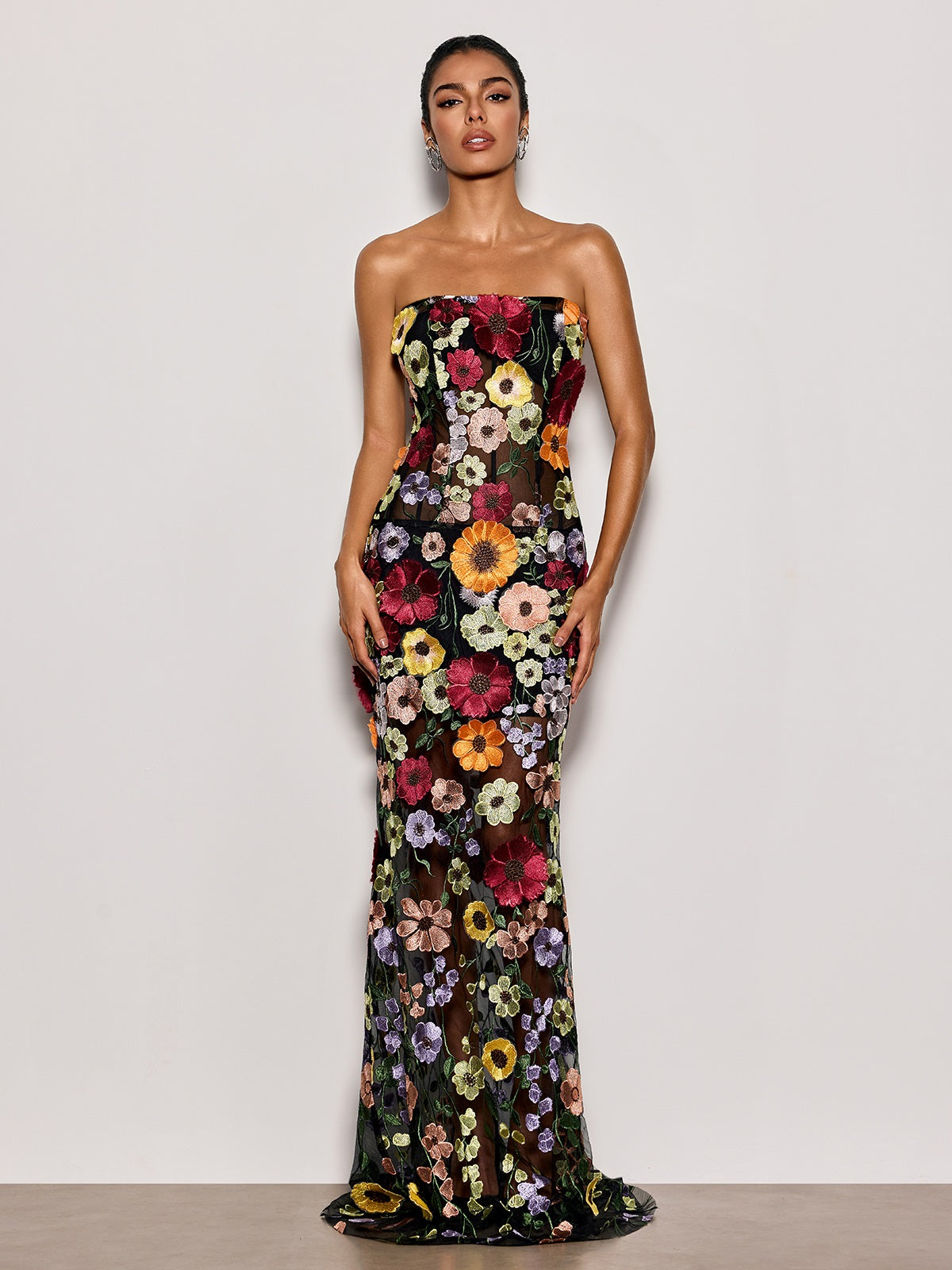 black floor length dress Black Satin Sheath Spaghetti Straps Long Prom Dresses With Side Slit, MP859