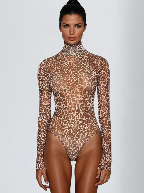 Launa High Neck Leopard Bodysuit