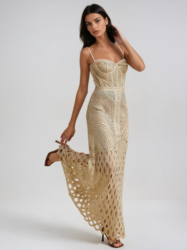 Leldrin Cutout Skirt In Apricot